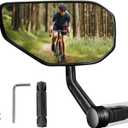 Bike Mirror,Bicycle Mirror For Handlebar Mount,Scratch Resistant Glass Lens,Large Bar End Bike Rearview Mirror For E-bike Accessories (Left)