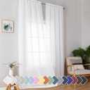 3 x Simplebrand Sheer White Curtains 96 Inches Long, Light Filtering Rod Pocket Solid Color Window Sheer Curtain Panels, Elegant Curtains & Drapes for Living Room, Bedroom 2 Panels (White, 42" W x 96" L)