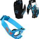 GLX GX623 Youth ATV/Dirt Bike Helmet Combo - Retro Blue, Large - DOT