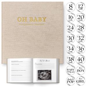 LUMOSX Pregnancy Journal & Memory Book  Includes Baby Bump Stickers, Gender Neutral Keepsake, Best Gift for Expecting Moms & Baby Showers