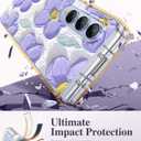 for Samsung Galaxy Z Fold 5 Case with Slim,Magnetic,Transparent Crystal Clear Slim Hard PC Shockproof Anti-Scratch Full Protective Cover for Z Fold 5 5G Purple Flowers 12-ZFOLD5-27