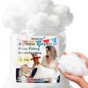 Welacer Pillow Stuffing 2.3lbs/36.8oz, Polyfill Stuffing for Stuffed Animals, Crafts, DIY Plush Toys, Back Cushions, Cloud Decoration, All-New Material Premium White Polyester Filling for Crochet