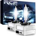 RCP - D1S8 - (A Pair) D1S/ D1R 8000K Xenon HID Replacement Bulb Ice Blue Metal Stents Base Car Lamps Head Lights 35W