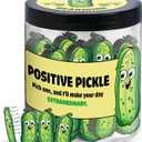 60 Positive Pickle Cards Jar, Stocking Stuffers, Xmas Christmas White Elephant Gifts for Teenage, Women, Adults, Mom, Teachers, Sisters, Friends, Teen Girl Gifts Trendy Stuff