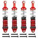 Vgoohobby Full Metal Shock Absorber Damper Compatible with MN Model MN128 MN86 MN86K MN86KS G500 1/12 RC Crawler Car (Red)