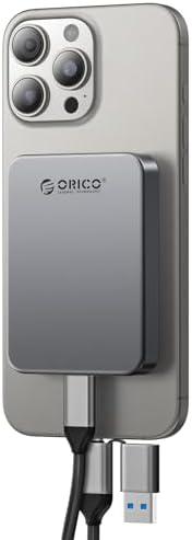 ORICO 512GB Magnetic Portable SSD, Metal Body, 4K 120 fps ProRes HDR Record and Store, Up to 460MB/s, USB C&A 2 in 1 Cable, External SSD Compatible with iPhone 16 Pro Max, Tablet, Computer - K5PLUS