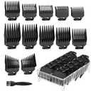 Clipper Guards Set with Organizer, Professional Hair Cutting Guides Replacement Compatible with Most Wahl Clippers - 1/16" to 1", 14 Piece Black