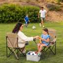 SUNNYFEEL Portable Camping Chair 300LBS for Adults with Carry Bag, Brown, 37.40" W x 22.64" D x 38.19" H