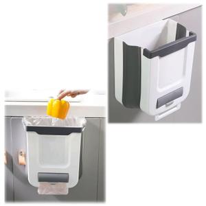 Comes with a composting bin with 20 Garbage Bags, Trash cans, Foldable Kitchen and Bathroom Trash cans, Suitable for Camping, Office, Bedroom, Easy to Carry, White