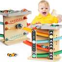 2 in 1 Pound Ball Toy & Car Ramp Race Track, Toddler Toys for 1 Year Old Boy & Girl, Learning Early Developmental & Educational Montessori Toys for Toddler 1-3 Year Old Birthday Gifts