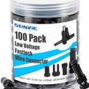 SUNVIE 100 Pack Landscape Lighting Wire Connectors 12-16 Gauge Low Voltage Landscape Lights Fastlock Wire Connector for Spotlight Garden Pathway Lights Work with Malibu Paradise Moonrays and More