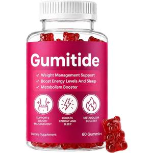 Gumitide Gummies, Apple Cider Vinegar Gummies, with Apple Cider Vinegar, Calcium+Magnesium+Sodium, Weight Management Support, Improve Metabolism, Boost Energy Levels and Sleep, 60 Gummies (EXP 04/02/28)