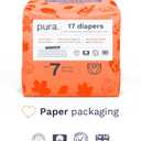 Pura Size 7 Eco-Friendly Diapers (33+lbs) Totally Chlorine Free (TCF) Hypoallergenic, Soft Organic Cotton Comfort, Sustainable, up to 12 Hours Leak Protection, Allergy UK,1 Pack of 17 Diapers