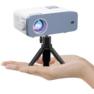 Mini Projector, VOPLLS 1080P Full HD Supported Video Projector, Portable Outdoor Home Theater Movie Projector, 50% Zoom, Compatible with HDMI, USB, AV, Smartphone/Tablet/Laptop (Small Projector)