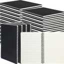 miikoul 60 Packs A5 Spiral Notebooks, Black Ruled Notebooks Bulk, 8.3"5.5", 60 Sheets/120 Pages, Hardcover Lined Journal Notepad Travel Notebooks for Office and Back to School Supplies