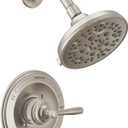 Delta Roe 14 Series 5-Setting Shower Faucet Set, Brushed Nickel Shower Head and Handle Set, Valve Trim Kit, Stainless T142985-SS (Valve Not Included)