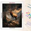 Wildlife Paint by Numbers Kit for Adults - DIY Elk on Mountain Cliff Painting on Rolled Canvas 16x20 Inches, Acrylic Paint Set, Suitable for Beginners, Nature Art for Home Decoration or Gifts