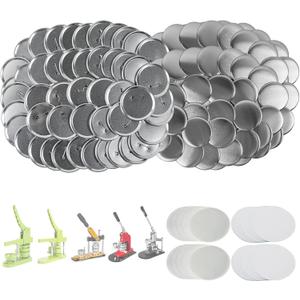 100 Sets 3 inch Button Maker Supplies, 75mm Button Supplies Parts Badge Part, Buttons Making Supplies, Includes Metal Pin Back Cover, Metal Shells, Blank Paper&Clear Film