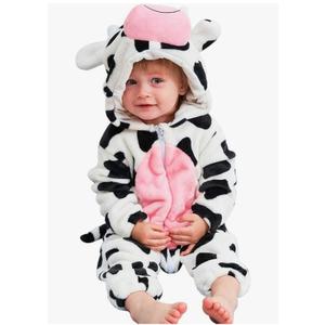 MICHLEY Unisex Baby Animal Costume Winter Autumn Flannel Hooded Romper Cosplay Jumpsuit Size 80