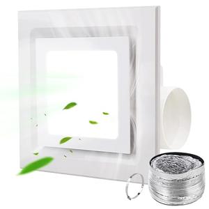 FEITON Bathroom Exhaust Fan with Light, Ceiling Mount, 110 CFM 1.0 Sones 4 Inch Duct, Quiet Square Bath Fan Light Combo, Shower Exhaust Fan with Light