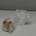 8 Oz Glass Dish Soap Dispenser, Clear Hand Liquid Bottle with Gold Plastic Pump, Refillable Round Dish Lotion Dispensing for Kitchen Sink & Bathroom Counter