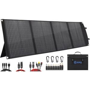 PPQ 100W Portable Solar Panel Kit 18V/6A,9lb Foldable Briefcase Solar Charger w/ 24% Efficiency,4 Cables & 16 Outputs for All Camping Power Station, RV Battery, Phones, IP67 Waterproof (iSolar 100W)