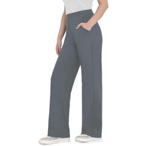 Bamans Dress Pants Women Bootcut Flare Leggings High Waisted Work Business Office Trousers Yoga Slacks with Pockets (Black, XS)