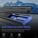 SIGOEI 1 Pair Soft Close Drawer Slides 16 Inch 100 lb Load Capacity Side Mount Ball Bearing Metal Dresser Runners Trash Can Slider Kitchen Glides Black (16 inch)