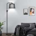 Nintiue [Upgraded] Dimmable Floor Lamp, 1000 Lumens LED Edison Bulb Included, Black Shade, Modern Arc Standing Tall Floor Lamp for Living Room Bedroom Office Dining Room