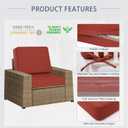 Favoyard Outdoor Deep Seat Cushion Set, 19 x 19 Inch Rainproof & 3-Year Fade Resistant Patio Furniture Cushions, Removable Seat Bottom & Back Cushion Covers with Ties for Chair, Sofa, Couch, Red