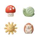 Itzy Ritzy Water-Squirting Sensory Bath Toys  Soft, Textured & Easy to Squeeze for Babies & Toddlers  Characters for Fun & Motor Skill Development - Set of 4 Includes Sun, Snail, Mushroom & Hedgehog