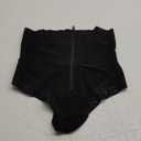 SHAPELLX Tummy Control Thong Shapewear for Women Shaping Thong Body Shaper Underwear with Hook Zipper Closure (01-Black), XL