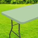homing Rectangle Table Cloth Cover, Waterproof Polyester Elastic Fitted Tablecloth, Fits for 5 Foot Folding Tables, Washable Table Protector for Picnic, Camping, Outdoor (Green, 30" x 60")