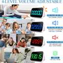 Kitchen LED Digital Timer Rechargeable, RGB Count Down Up Digital Timer with Vioce Reminder for Kitchen Classroom Cooking Study, Vibration Mode 3 Level Adjustable Volume and Brightness