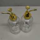Molimoli Syrup Dispenser for Coffee Bars, Glass Syrup Bottle w. Pump, 16.9 oz 500 ml, Set of 2, Gold Upgraded Dispenser