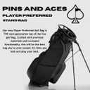 Pins & Aces Player Preferred Golf Bag - Premium Design, Lightweight Golf Bag with Stand - Velvet-Lined 14-Way Club Divider System (Obsidian)