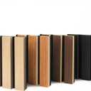 4-Pack 4.7" x 5.9" Wood Slat Wall Panel, Soundproof Wooden Paneling for Interior Wall Decor, Wood Slat Acoustic Panels for Wall- 4 Colors Samples Pack