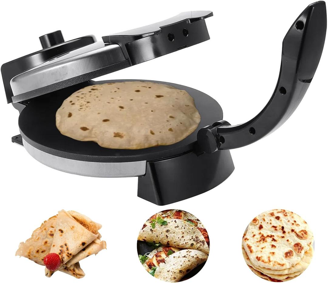 Electric Tortilla Maker,Maquina Para Hacer Tortillas,Electric Tortilla Press,Non-Stick Cooking Plates-Friendly 10" Tortilla, Chapati, Roti