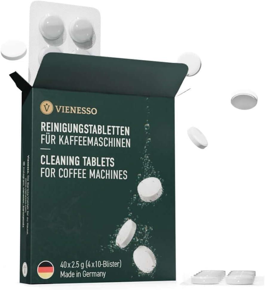 Cleaning tablets for fully automatic coffee machines - Highly effective tablets for all coffee machines e.g. Miele, Breville, Nespresso I environmentally friendly cleaner (1 Count (Pack of 40))