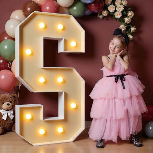 imprsv 4FT Marquee Letters Large Light Up Letters for Birthday Party Decor Wedding Decorations, Marquee S for Party Decoration Large Signs Arch Kit Decorations