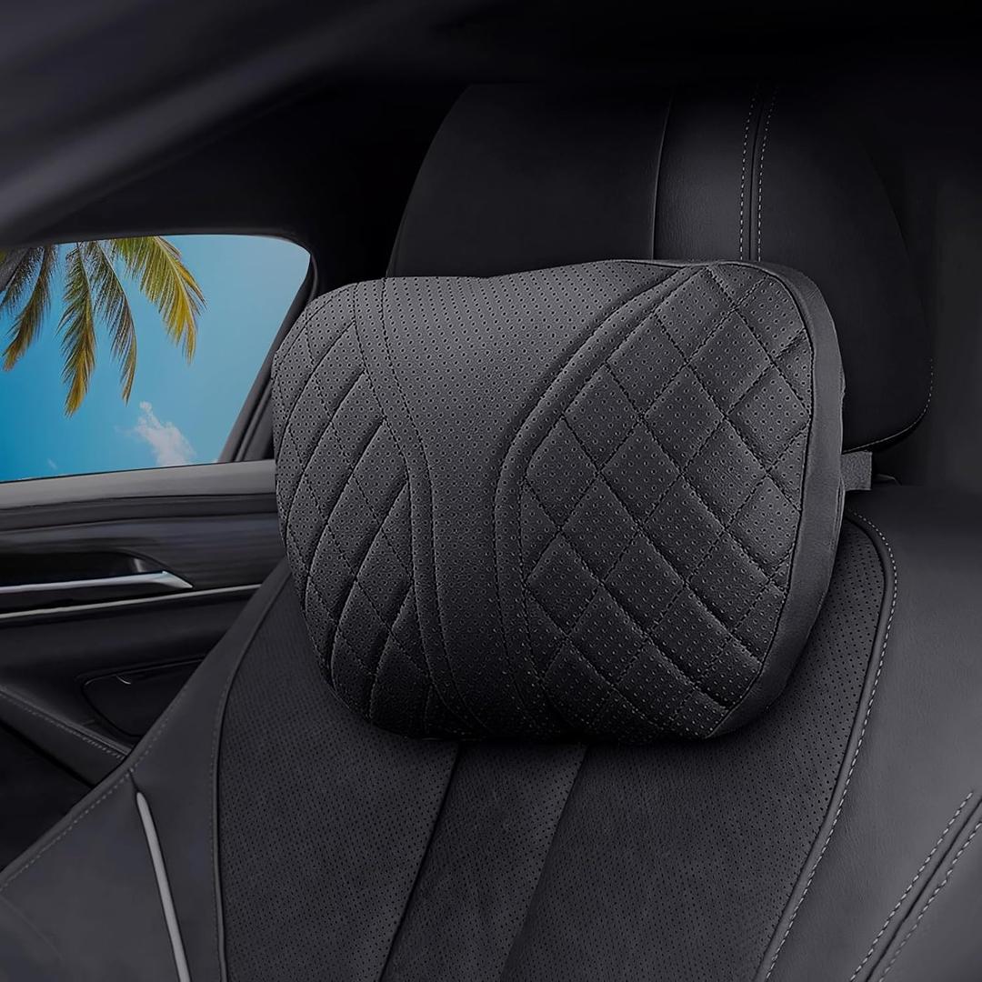 Car Headrest Neck Pillow Fits for Mercedes Benz GLE GLE350 GLC GLC300 C C300 E E350 A B CLA 250 300 GLA GLA250 GLB GLB250 EQB EQS CLS G AMG Class Accessories (Black)