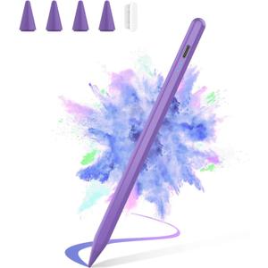 Stylus Pen for iPad 2025-2018 Faster Charge Apple Pencil with Tilt Sensitivity & Palm Rejection & Magnetic Compatible iPad 11/10/9/8/7/6, Pad Air 3/4/5, Pro 12.9"/11", Mini 6/5, M2/M4 Purple (Puple)