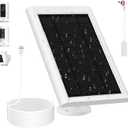 Solar Panel for Ring Camera(2nd Generation) Dustproof Waterproof 5W Solar Panel with 10FT/3M Long Cable for Stick Up & Pro Spotlight Cam Battery for Security Camera 1 Pack (White Grey)
