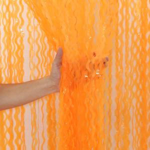 CYLMFC 4 Pack Wavy Orange Foil Fringe Curtain Party Decorations - Orange Foil Backdrop Birthday Wedding Halloween Thanksgiving Friendsgiving Fall Party Decorations Supplies