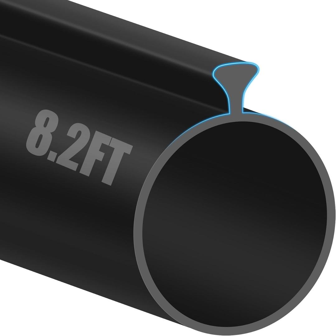 8.2FT Garage Door Seals Bottom Rubber, 0.2" Triangle Weather Stripping Seals for Single Track Weatherproofing Threshold Replacement Strip Fits 8.2FT Wide or Smaller Doors, Black
