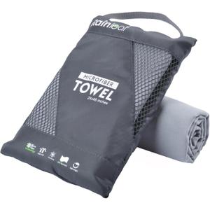 Rainleaf Microfiber Towel Perfect Travel & Gym & Camping Towel. Quick Dry - Super Absorbent - Ultra Compact - Lightweight. Suitable for Trip, Beach, Shower, Backpacking, Pool (48.00" x 24.00", Gray)