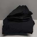 Black Duvet Cover Queen Size 100% Washed Cotton Bedding Set Cover 1 Duvet Cover with Zipper Closure and 2 Pillowcases, 90inch x 90inch (Black-no Comforter)