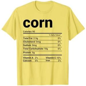 Corn Nutrition Facts Thanksgiving Costume T-Shirt, L