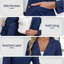 ELLEVEN Women's Casual Stretchy Knit Blazer,Lightweight Slim Fit Jackets Long Sleeve Business Suit with Pockets, M