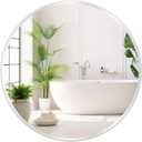 Fabuday Silver Round Mirror for Wall 24 inch - Circle Mirror for Bathroom, Entryway, Living Room, Hallway, Vanity Decor, Small Matte Metal Frame Mirrors